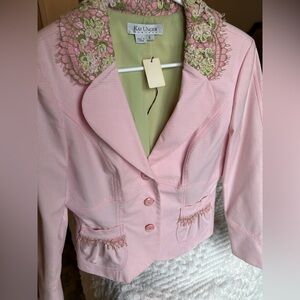 Kay Unger New York Embroidered Gingham, Romantic Parisian, Cottagecore